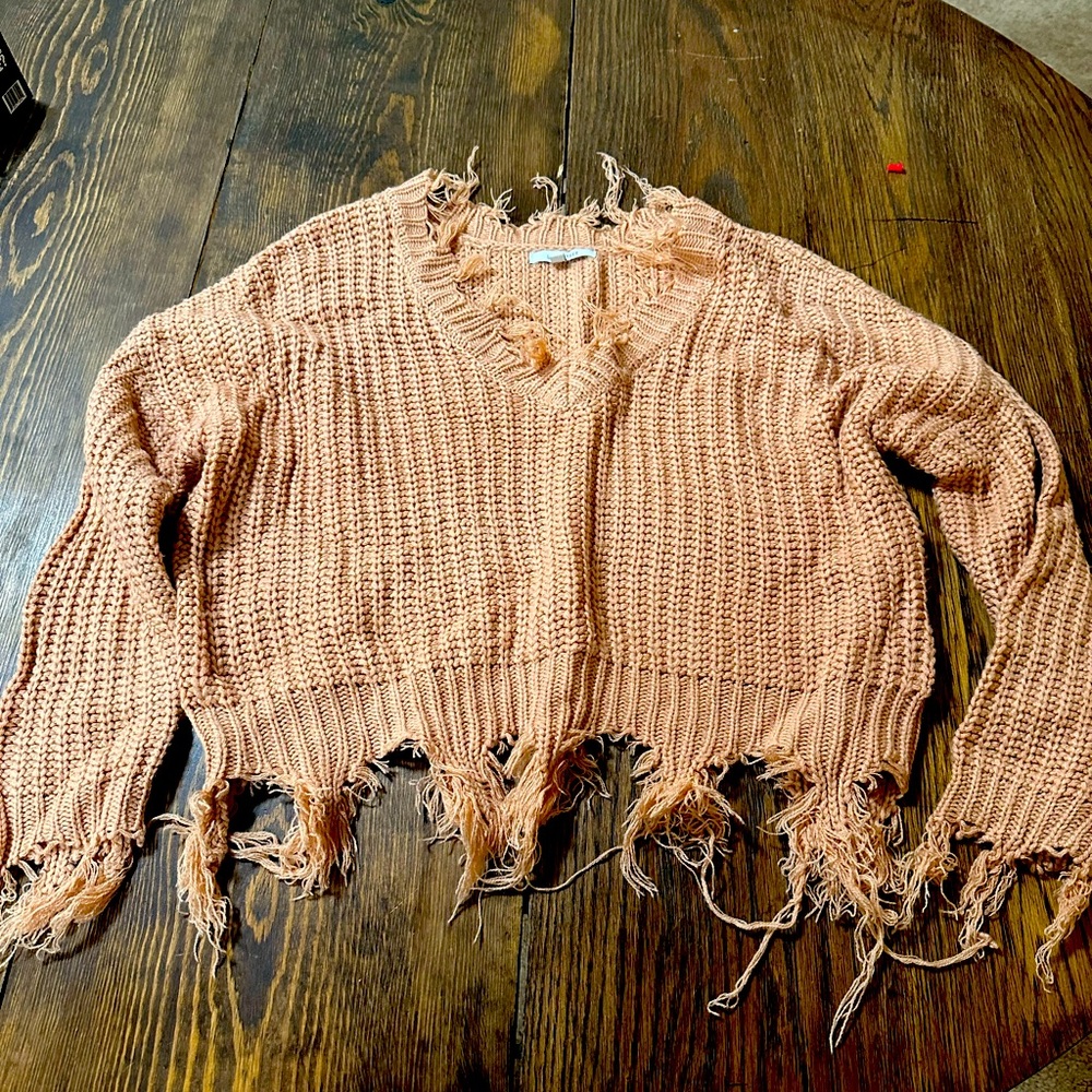 Ruffled sweater crop top.